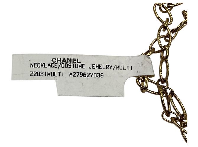 Collana lunga in oro decorata con turchese, perle, ametista e pietre verdi Chanel 2005 Multicolore - vista 5