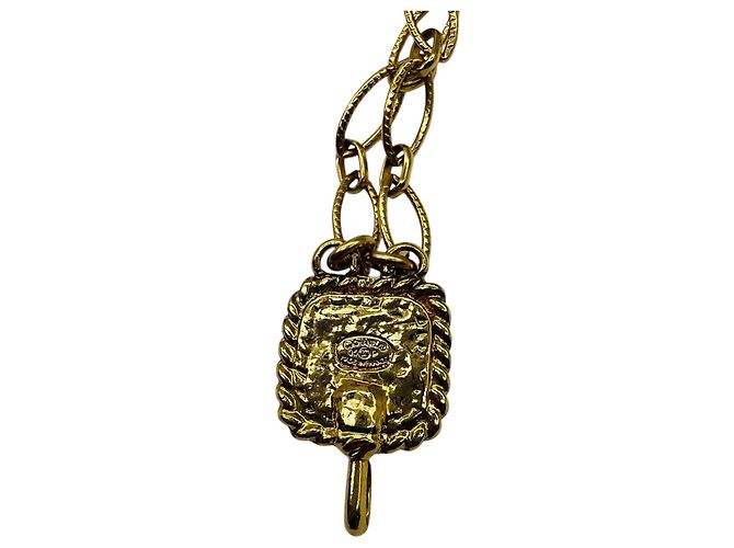 Collana lunga in oro decorata con turchese, perle, ametista e pietre verdi Chanel 2005 Multicolore - vista 6