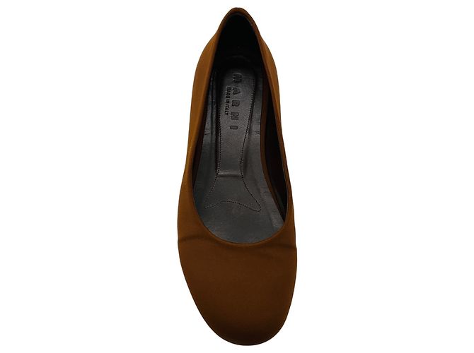 Marni Braune Stoffflats mit Rundspitze - Ansicht 4