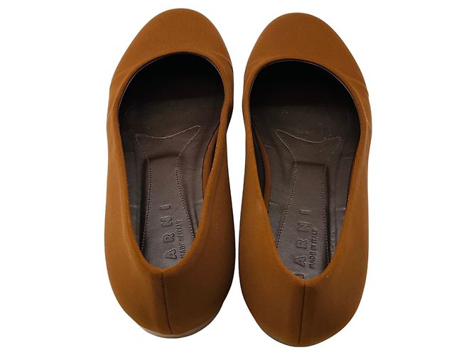 Marni Braune Stoffflats mit Rundspitze - Ansicht 5