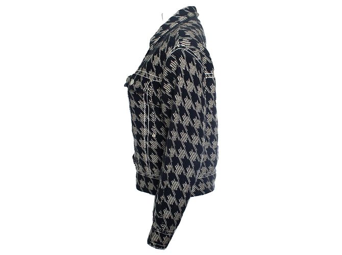 Giacca Sandro in pied de poule beige e nera Nero - vista 2
