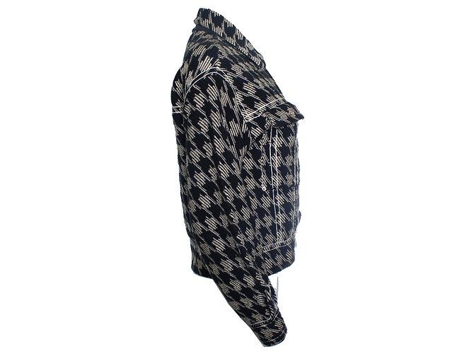 Giacca Sandro in pied de poule beige e nera Nero - vista 4
