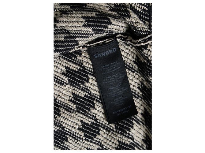 Giacca Sandro in pied de poule beige e nera Nero - vista 6