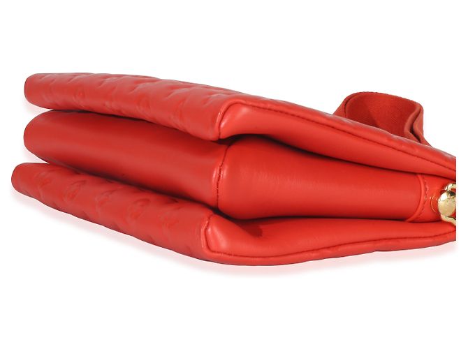 Coussin PM in pelle di agnello goffrata Monogram rossa Louis Vuitton Arancione - vista 4