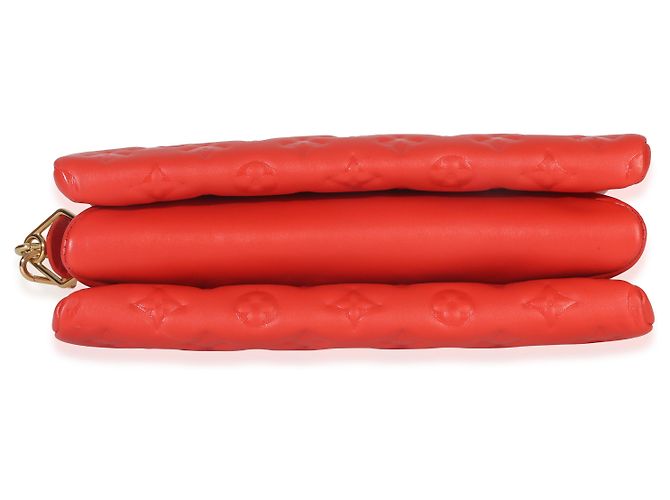 Coussin PM in pelle di agnello goffrata Monogram rossa Louis Vuitton Arancione - vista 6