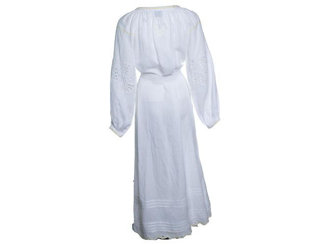 Autre Marque Vestido maxi de lino blanco Sage & Ivy Amarillo - vista 2