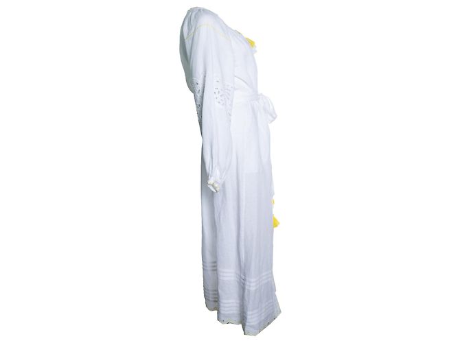 Autre Marque Vestido maxi de lino blanco Sage & Ivy Amarillo - vista 3