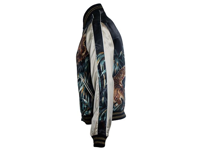 Saint Laurent, bomber teddy con tigre y águila Multicolor - vista 2