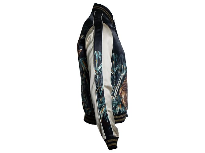 Saint Laurent, bomber teddy con tigre y águila Multicolor - vista 4