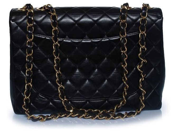 Chanel, Bolsa jumbo maxi clásica en negro - vista 2