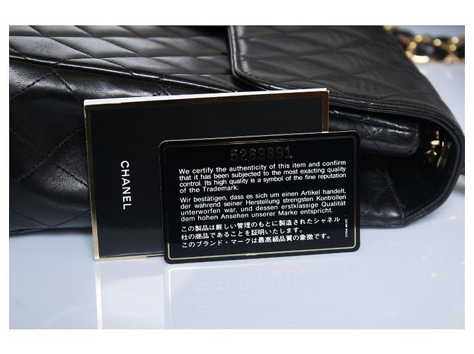 Chanel, Bolsa jumbo maxi clásica en negro - vista 6