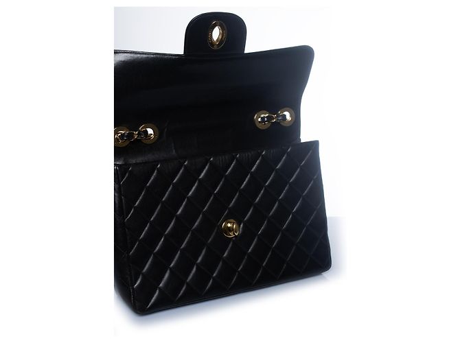 Chanel, Bolsa jumbo maxi clásica en negro - vista 8