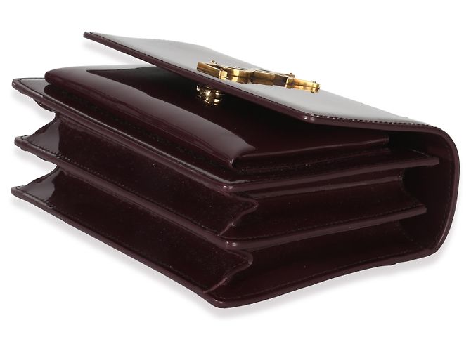 Borsa Sunset Small Monogram in vernice rosso vino Saint Laurent - vista 6