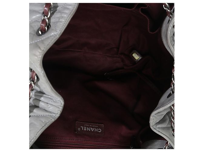 Chanel Rucksack aus grauem, gestepptem Kalbsleder In The Mix Braun - Ansicht 5