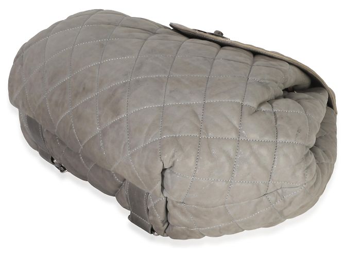 Chanel Rucksack aus grauem, gestepptem Kalbsleder In The Mix Braun - Ansicht 6