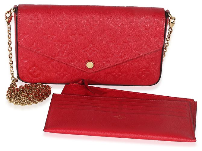Pochette Félicie Monogram Empreinte Scarlatto Louis Vuitton Rosso - vista 8