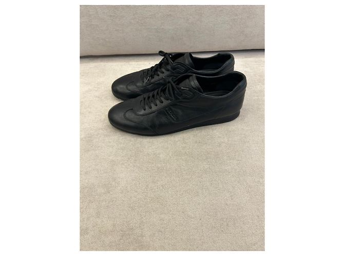 Sneakers basse Prada in pelle nera morbida Nero - vista 5