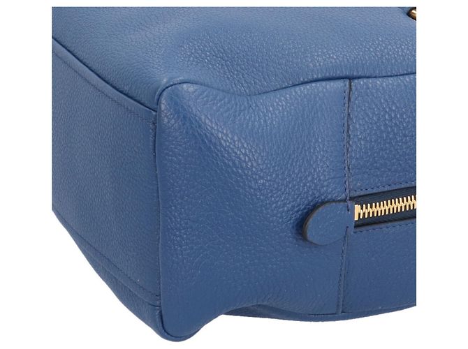 Borsa a Spalla Prada Mini Boston Vitello Phoenix in Blu - vista 7