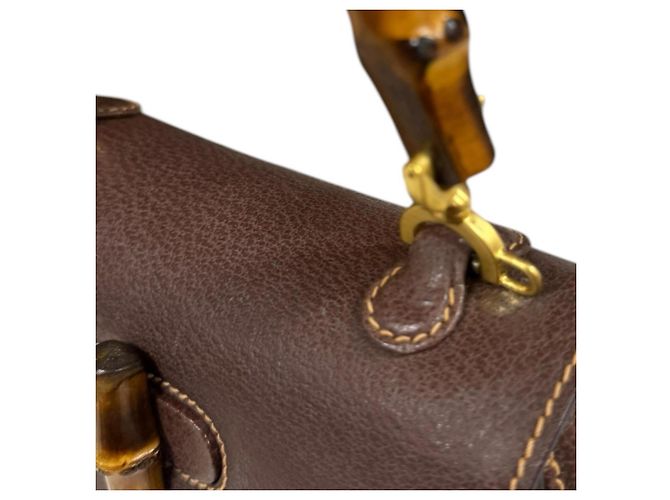 Borsa a Spalla Gucci Bamboo Marrone - vista 13