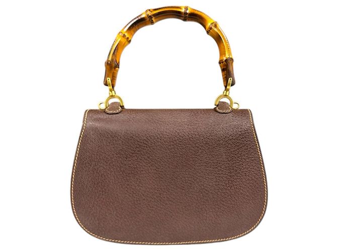 Borsa a Spalla Gucci Bamboo Marrone - vista 3