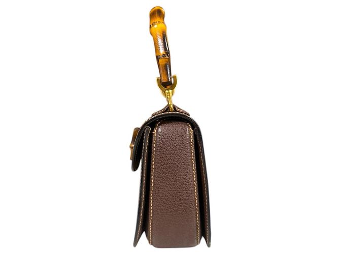 Borsa a Spalla Gucci Bamboo Marrone - vista 5