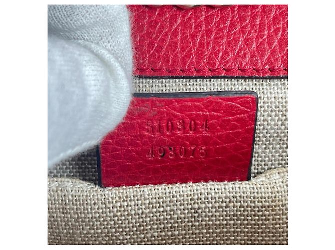 Borsa a spalla in pelle rossa Gucci Rosso - vista 11