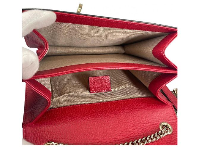 Borsa a spalla in pelle rossa Gucci Rosso - vista 12