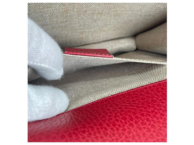 Borsa a spalla in pelle rossa Gucci Rosso - vista 13