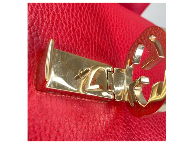 Borsa a spalla in pelle rossa Gucci Rosso - vista 18