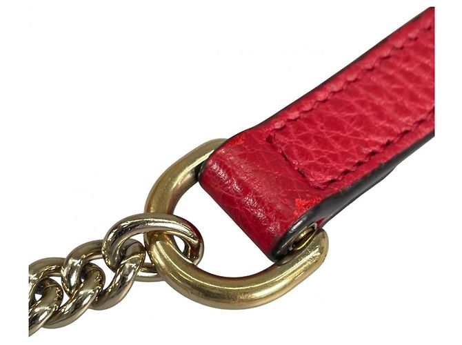 Borsa a spalla in pelle rossa Gucci Rosso - vista 19