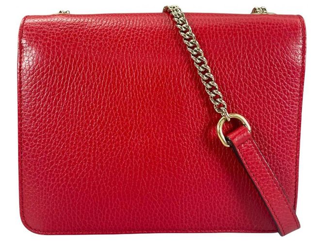 Borsa a spalla in pelle rossa Gucci Rosso - vista 2