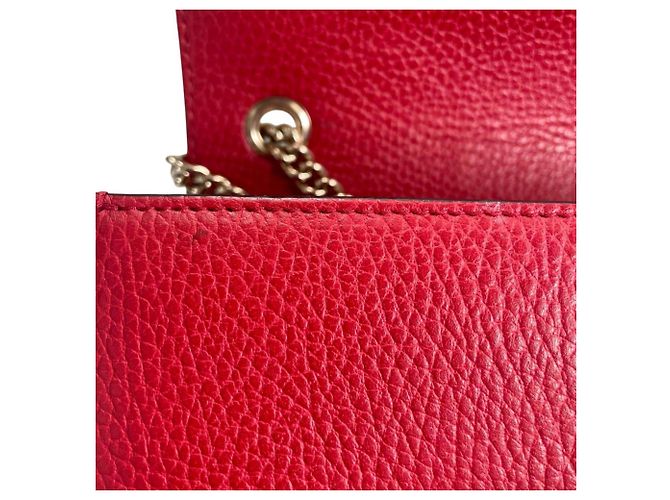Borsa a spalla in pelle rossa Gucci Rosso - vista 20