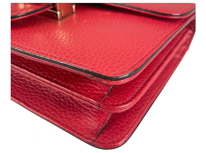 Borsa a spalla in pelle rossa Gucci Rosso - vista 5