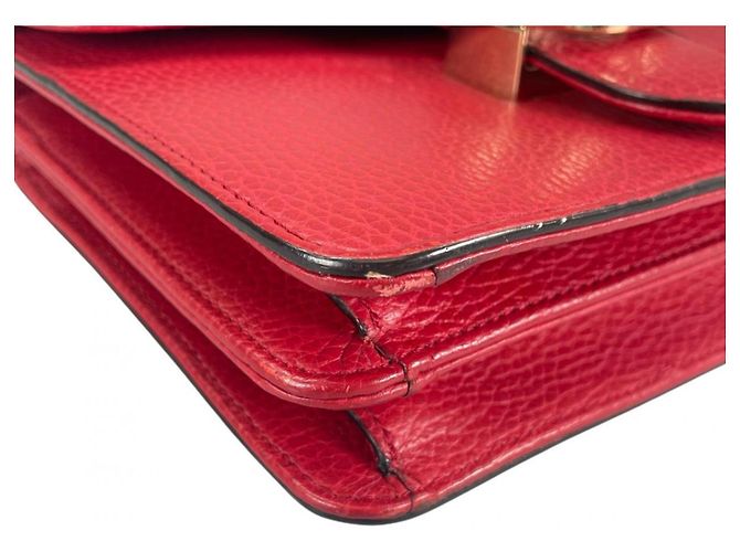 Borsa a spalla in pelle rossa Gucci Rosso - vista 6