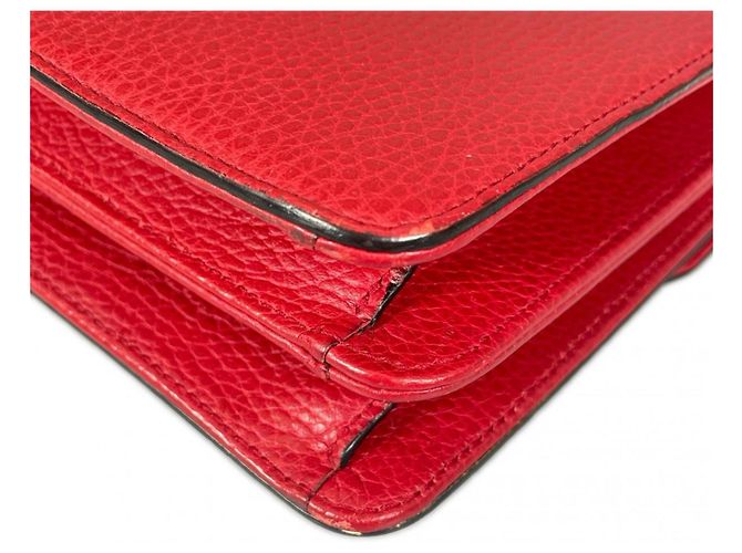 Borsa a spalla in pelle rossa Gucci Rosso - vista 7