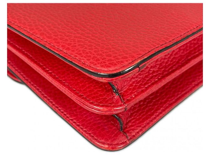Borsa a spalla in pelle rossa Gucci Rosso - vista 8