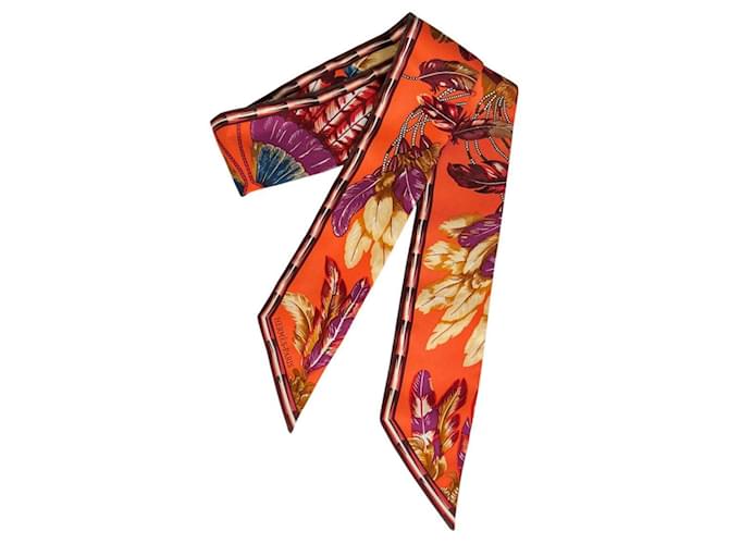 Bufanda de seda Twilly de Hermès Naranja - vista 2