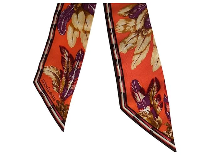 Bufanda de seda Twilly de Hermès Naranja - vista 4