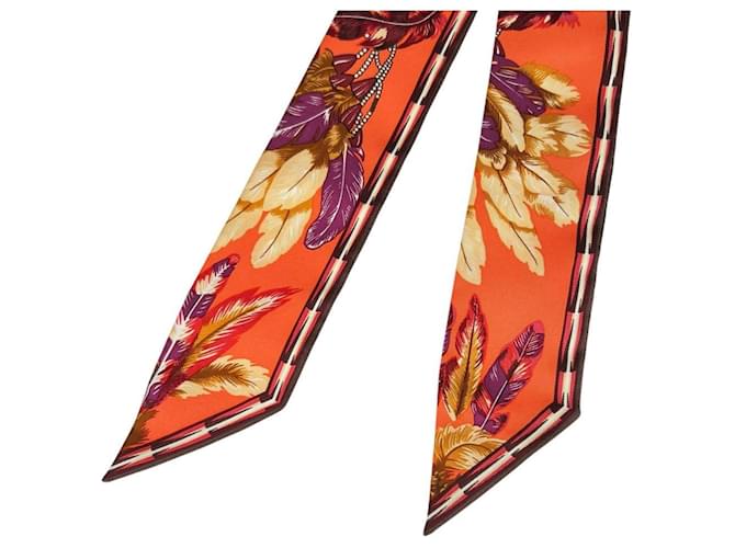 Bufanda de seda Twilly de Hermès Naranja - vista 7