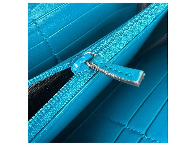Gucci MicroGuccissima Blauer Langer Geldbeutel - Ansicht 12