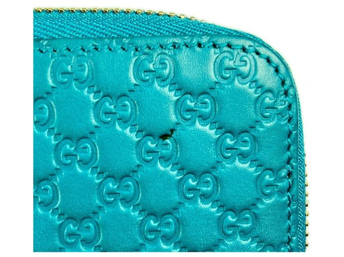 Gucci MicroGuccissima Blauer Langer Geldbeutel - Ansicht 9