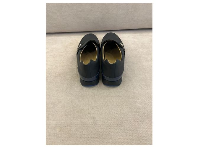 Mocassini Hermès in pelle Epsom nero e blu Multicolore - vista 2