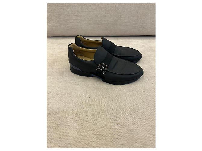 Mocassini Hermès in pelle Epsom nero e blu Multicolore - vista 3