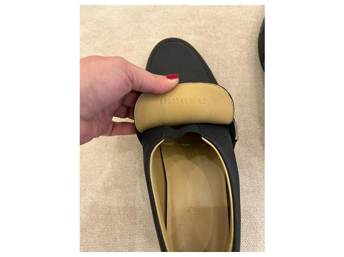 Mocassini Hermès in pelle Epsom nero e blu Multicolore - vista 5
