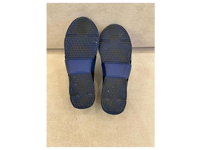 Mocassini Hermès in pelle Epsom nero e blu Multicolore - vista 6