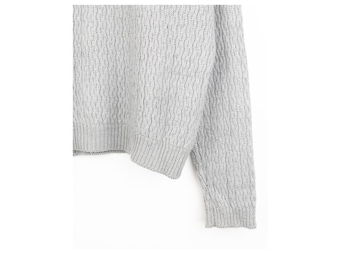 Gucci von Tom Ford 2000er Kabelstrick-Wellenpullover Grau - Ansicht 4
