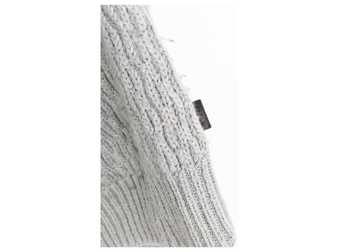 Gucci von Tom Ford 2000er Kabelstrick-Wellenpullover Grau - Ansicht 6