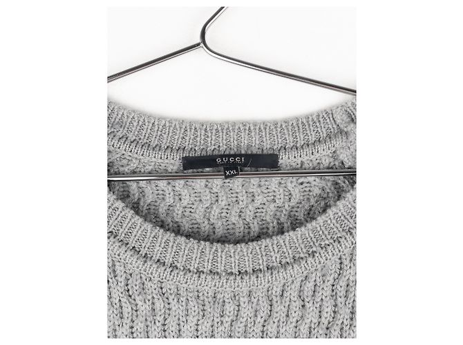 Gucci von Tom Ford 2000er Kabelstrick-Wellenpullover Grau - Ansicht 7