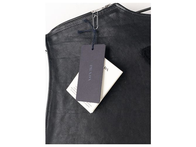 Bondage-Lederweste Prada von Raf Simons SS23 Schwarz - Ansicht 8