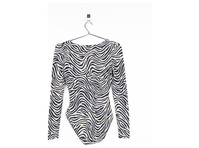 Body suit con stampa a zebra Dior di Galliano degli anni 2000 Bianco - vista 2